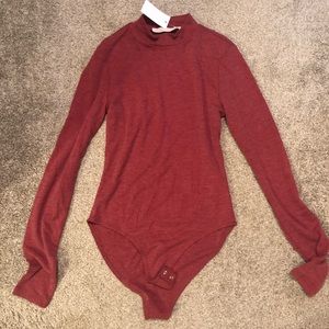 NWT Mock Neck Red Bodysuit